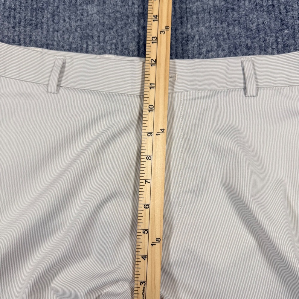 Peter Millar Crown Sport Mens 34 Wicking Micro Stripe Golf Shorts Tan White - Picture 5 of 10